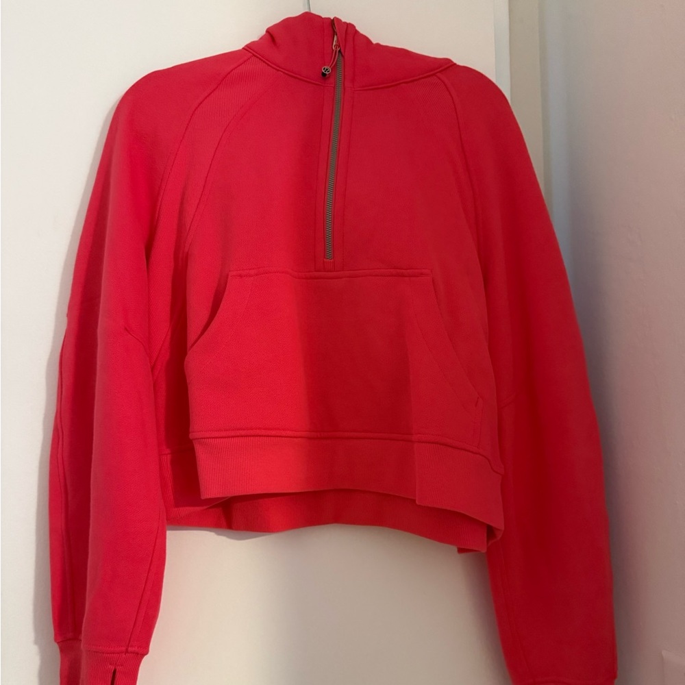 Lululemon Scuba Half-Zip
Size: M/L
Color: glaze pink 
NWT